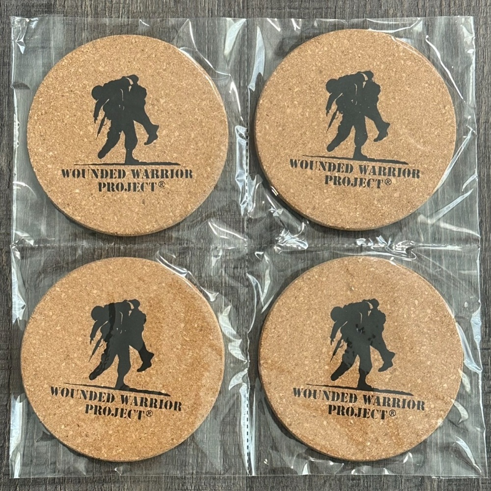 New Wounded Warrior Project Cork Coasters Set